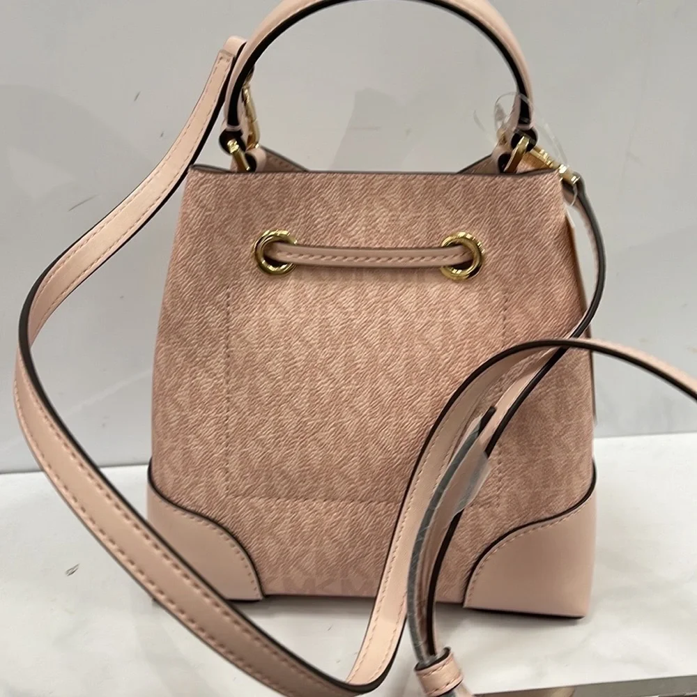 MICHAEL KORS 35F2GM9M1B MERCER SMALL BUCKET DRAWSTRING CROSSBODY Dk Powder Blush
